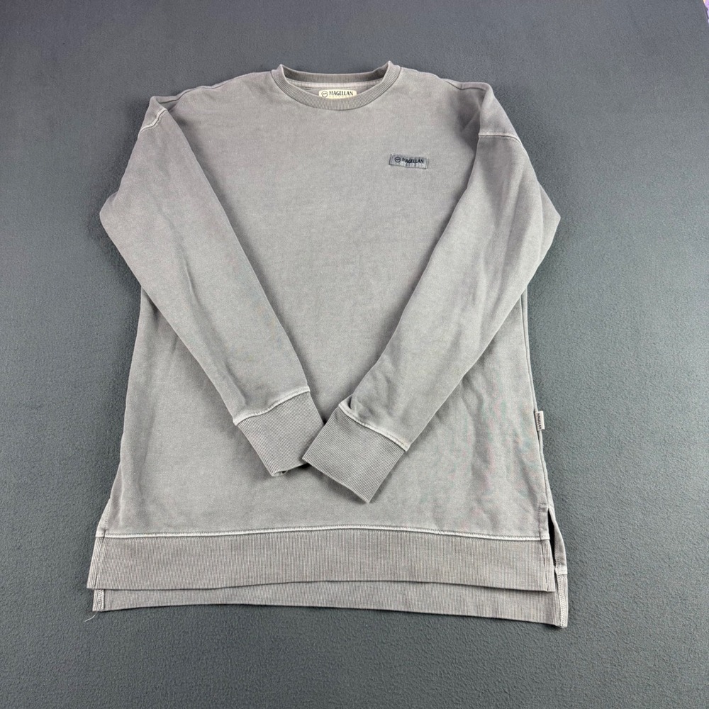 Magellan Outdoors Womens Gray Boyfriend Fit French Terry Sweatshirt Medium